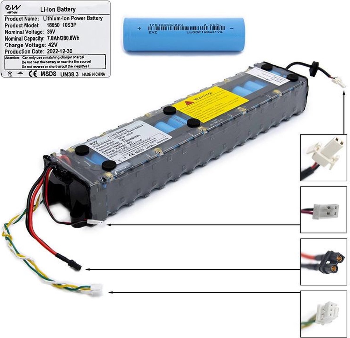 Batterij voor 36 V 7.8 A/H M365/1S/ESSENTIAL/MI3 [eWheel] for XIAOMI Elektrische step